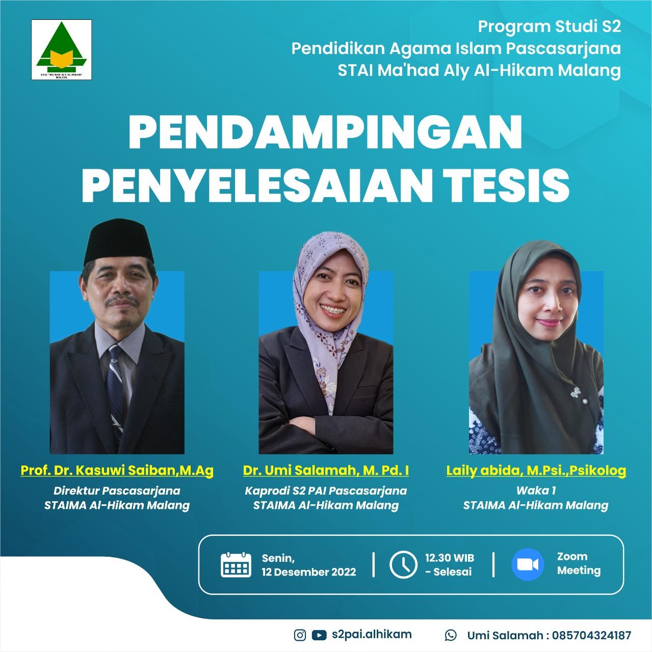 Pendampingan Penyelesaian Tesis