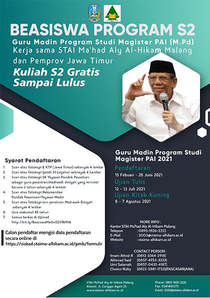 Beasiswa Guru Madin Program S2 Prodi Pendidikan Agama Islam