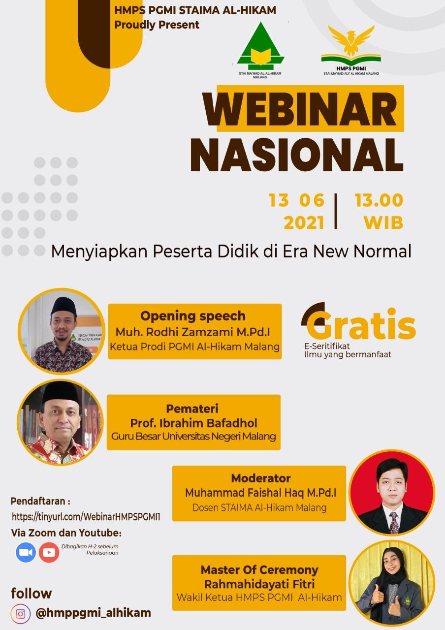 Pendaftaran Webinar Nasional Prodi PGMI dengan Tema 