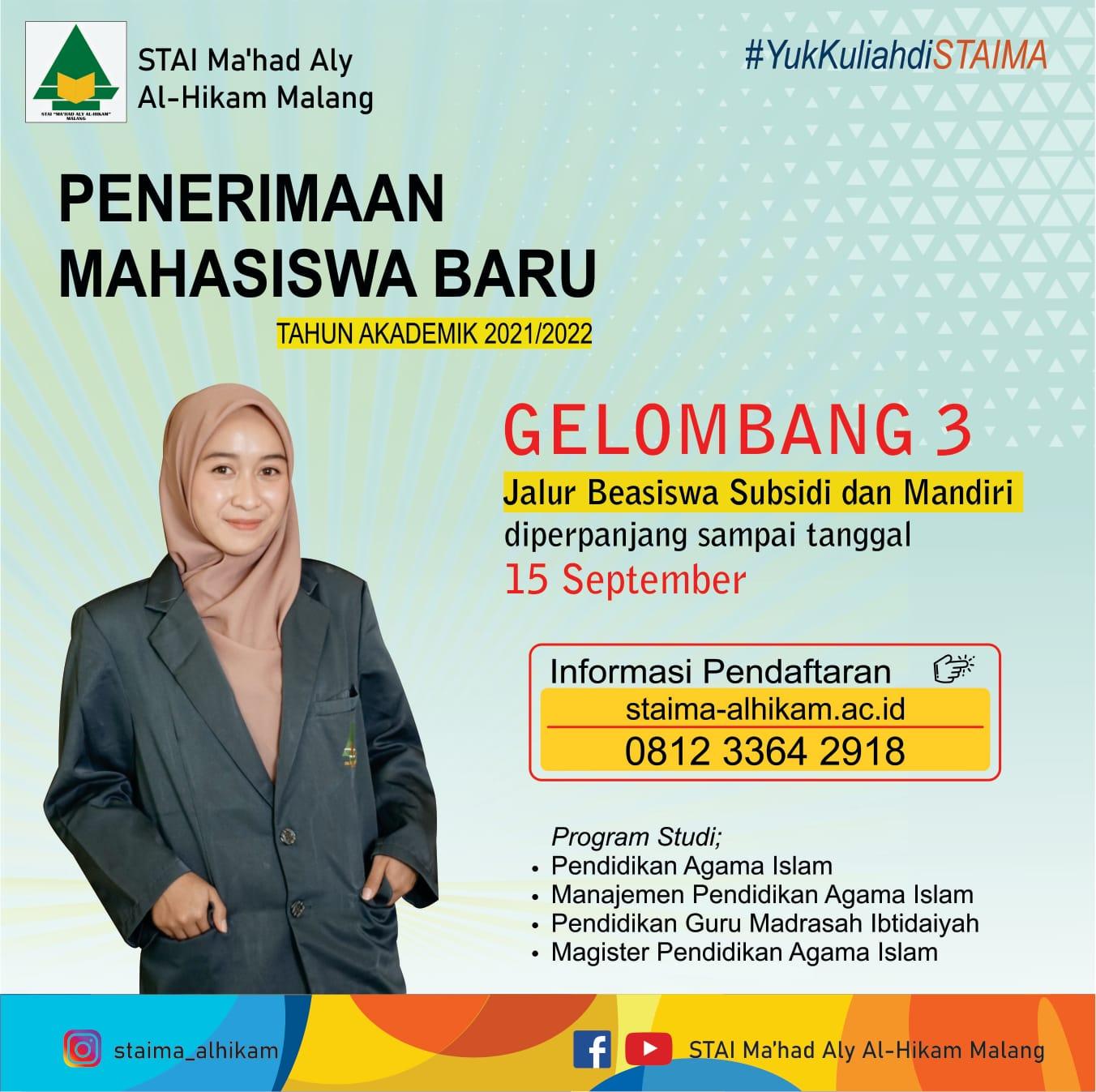 PMB Gelombang 3 Diperpanjang (Khusus Jalur Subsidi dan Mandiri)