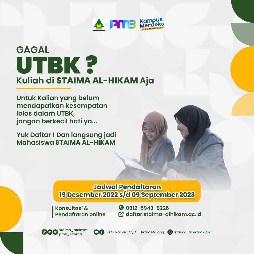 Gagal UTBK? STAIMA Al-Hikam Malang Aja!